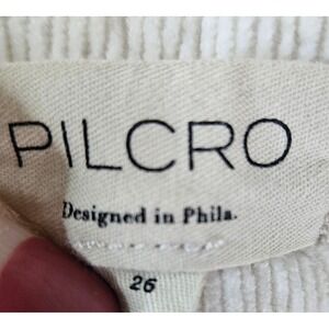 Pilcro Anthropologie Corduroy Utility Pants Cream Off White High Rise Size 26